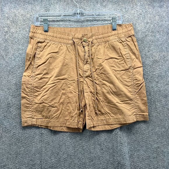 Columbia Shorts Women Medium Brown Cotton Drawstring UPF Outdoor Hiking Wild - Picture 1 of 10